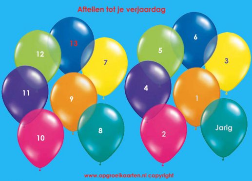 Betere aftelkalender verjaardag kind 6 - gratisbeloningskaart.nl AJ-39