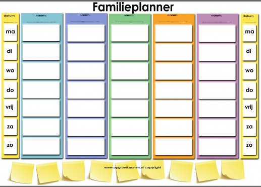 Familie-planner 1 week