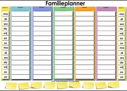 Familie-planner 2 weken